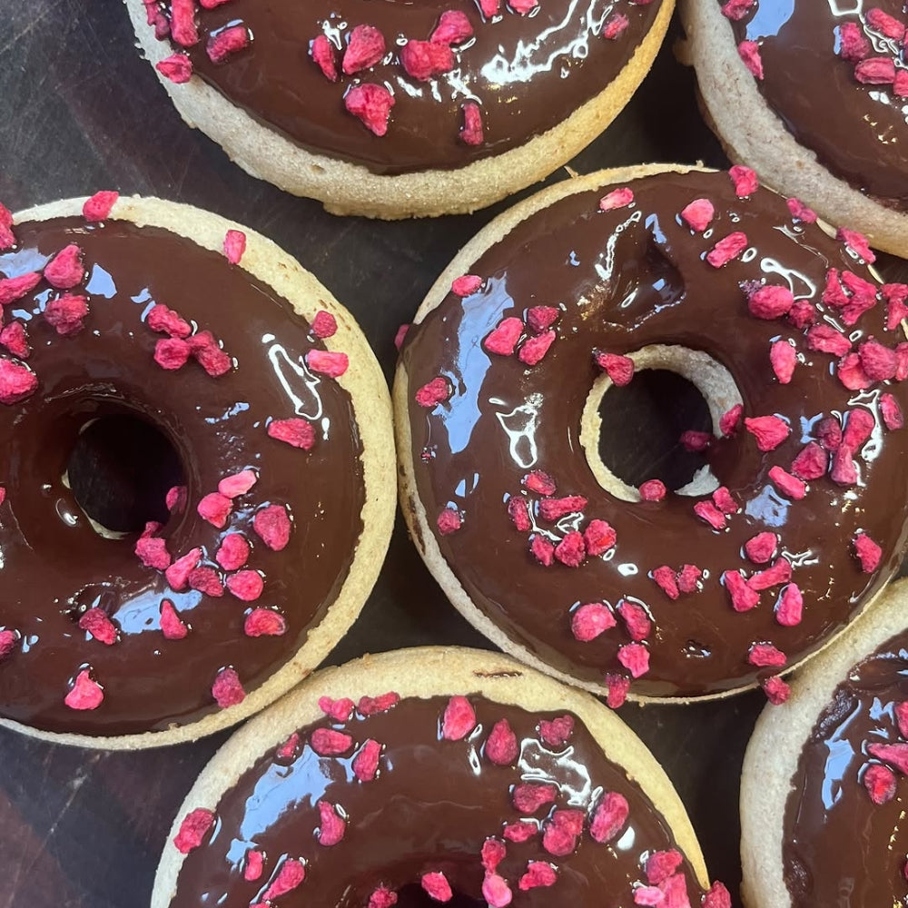Low Sugar Chocolate Glazed Doughnuts