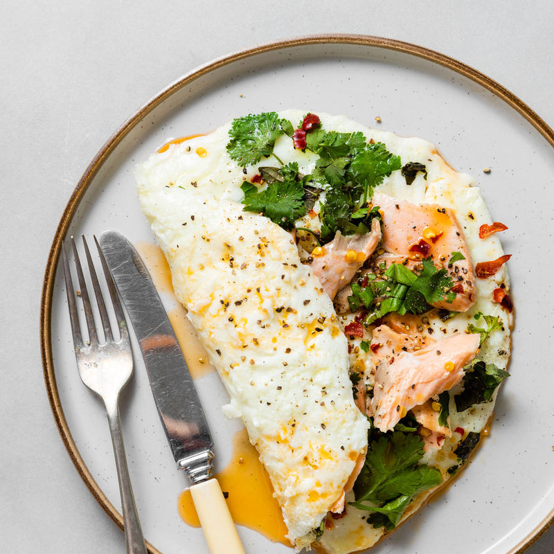 Egg White + Herb Omelette with Smoked Salmon