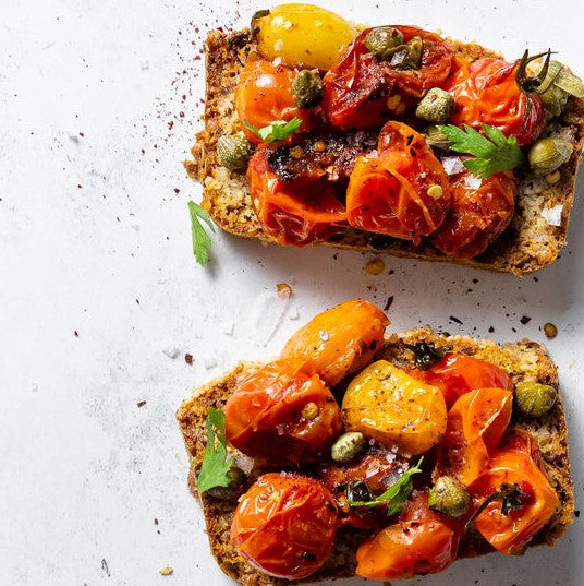 Garlic Tomatoes + Capers on Toast (VE)