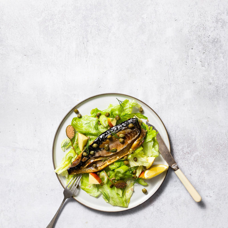 Iceberg + Apple Salad with Mackerel + Mustard Dressing