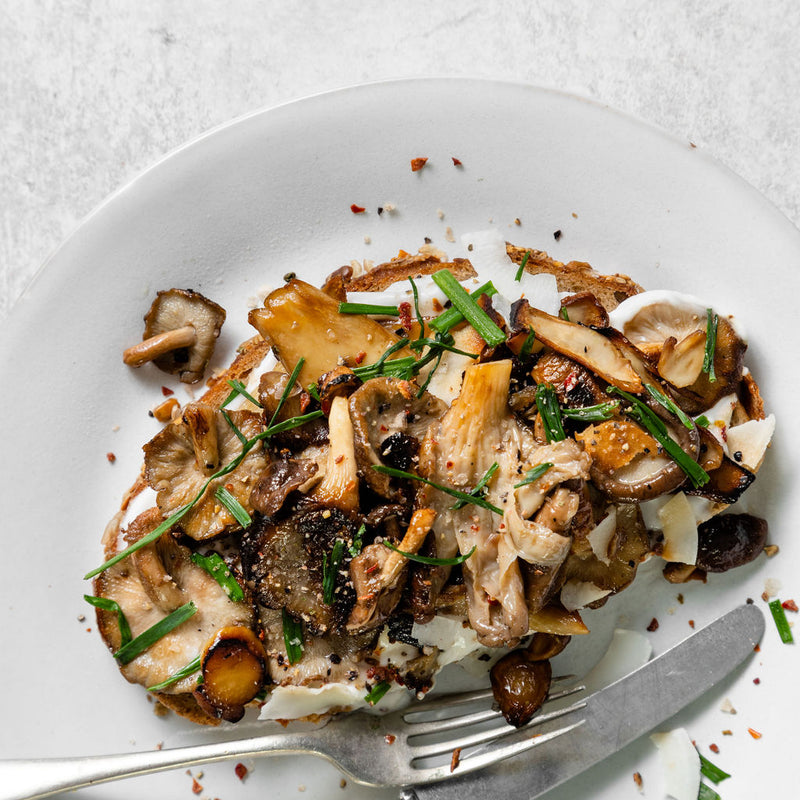 Mixed Mushrooms + Coconut on Toast (VE)