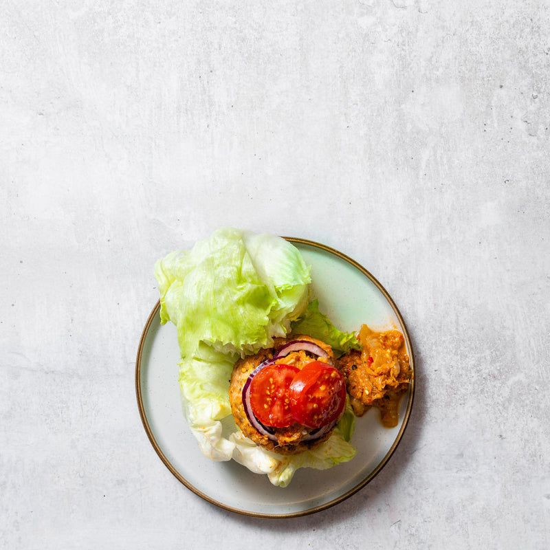 Paleo Turkey Burger with Pineapple or Kimchi + Iceberg ‘Bun’