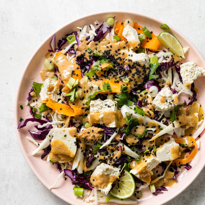 Roasted Sweet Potato, Avocado + Red Cabbage Salad with Lemon Cleanse Dressing (VE)
