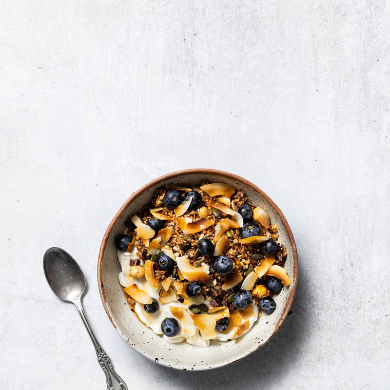 Superfood Granola with Flax, Quinoa, Blueberries + Coconut (VE)